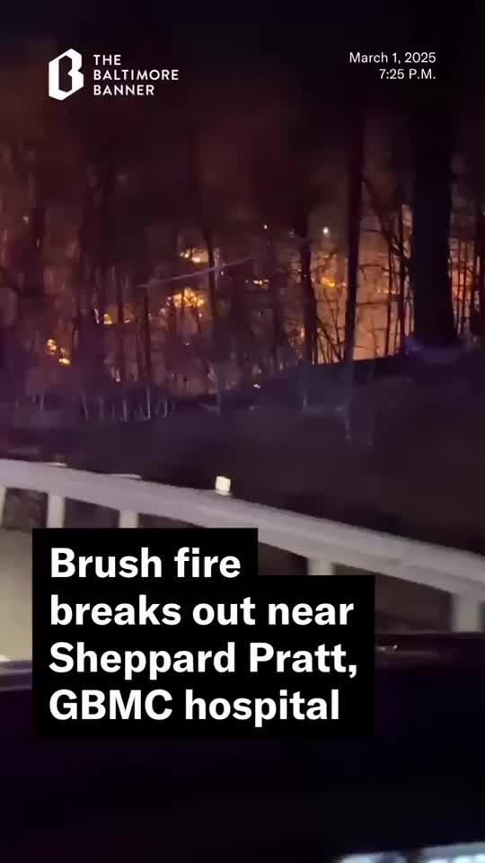 A brush fire broke out near Sheppard Pratt and GBMC hospital