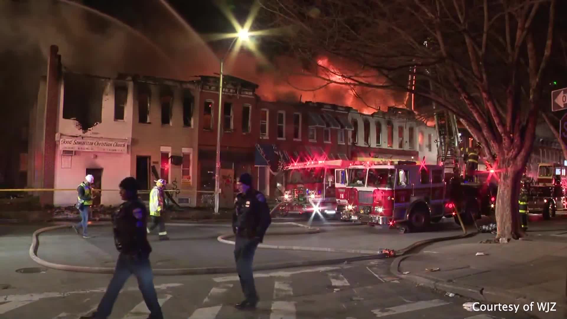 The Baltimore City Fire Department responded to a 4-alarm fire in the 2200 block of North Fulton Avenue on Friday.