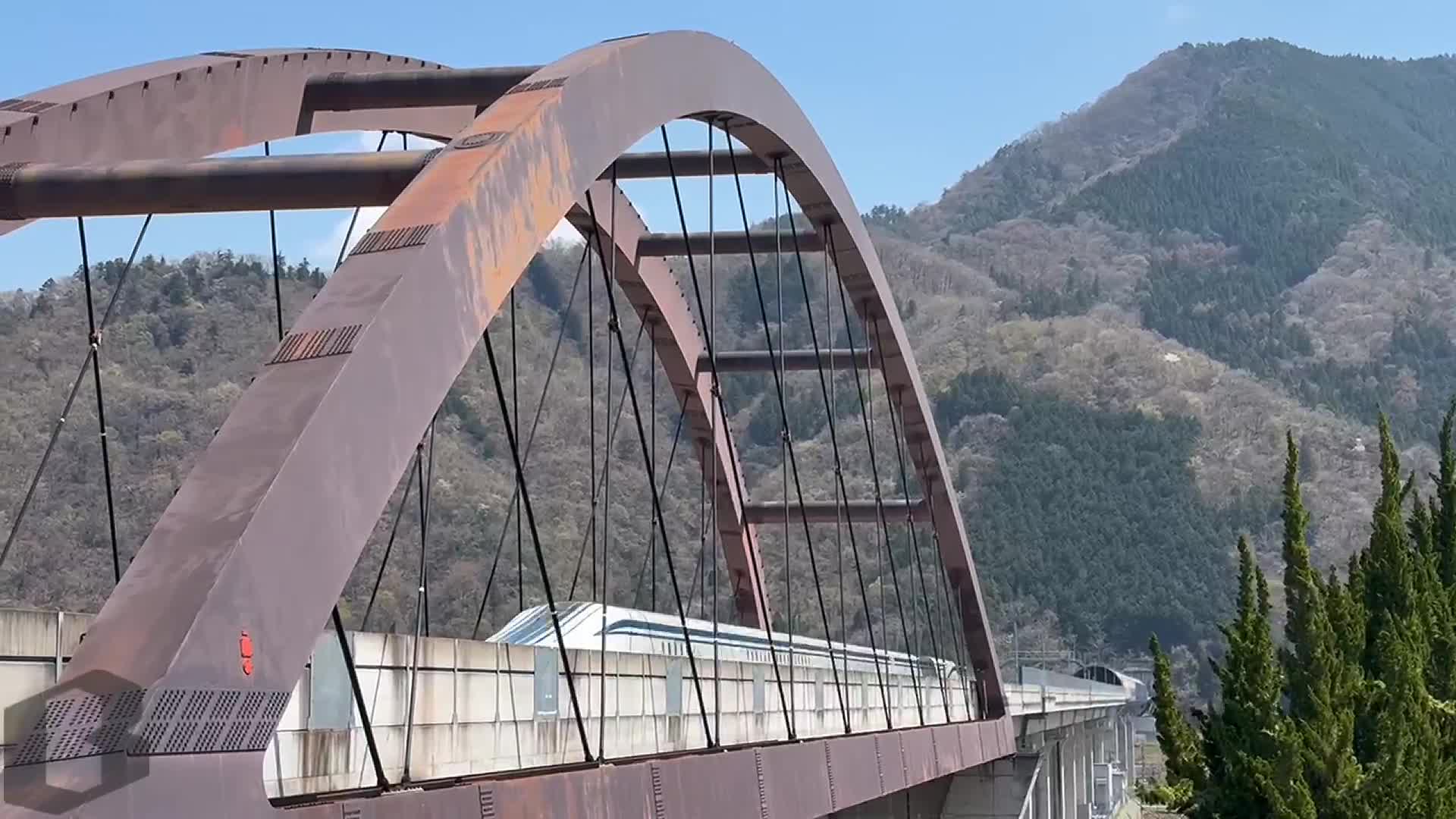 A demonstration of the SCMAGLEV superconducting, magnetic train in the Maglev Prefecture Center.