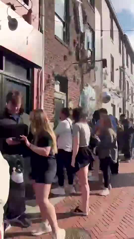 The line to enter Sound Garden at the start of Record Store Day. (Sara Ruberg/The Banner)