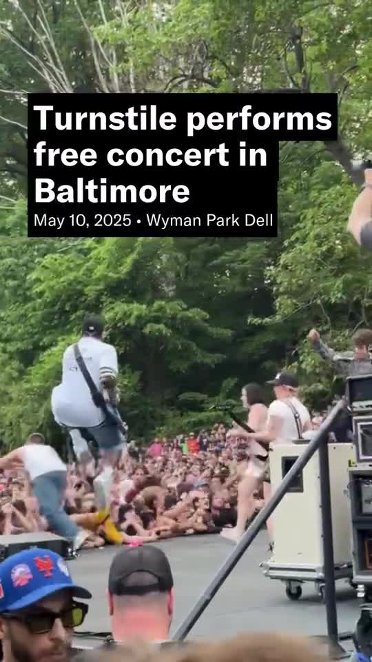 A free concert by the hardcore quintet Turnstile attracted thousands ahead of the group’s new album release