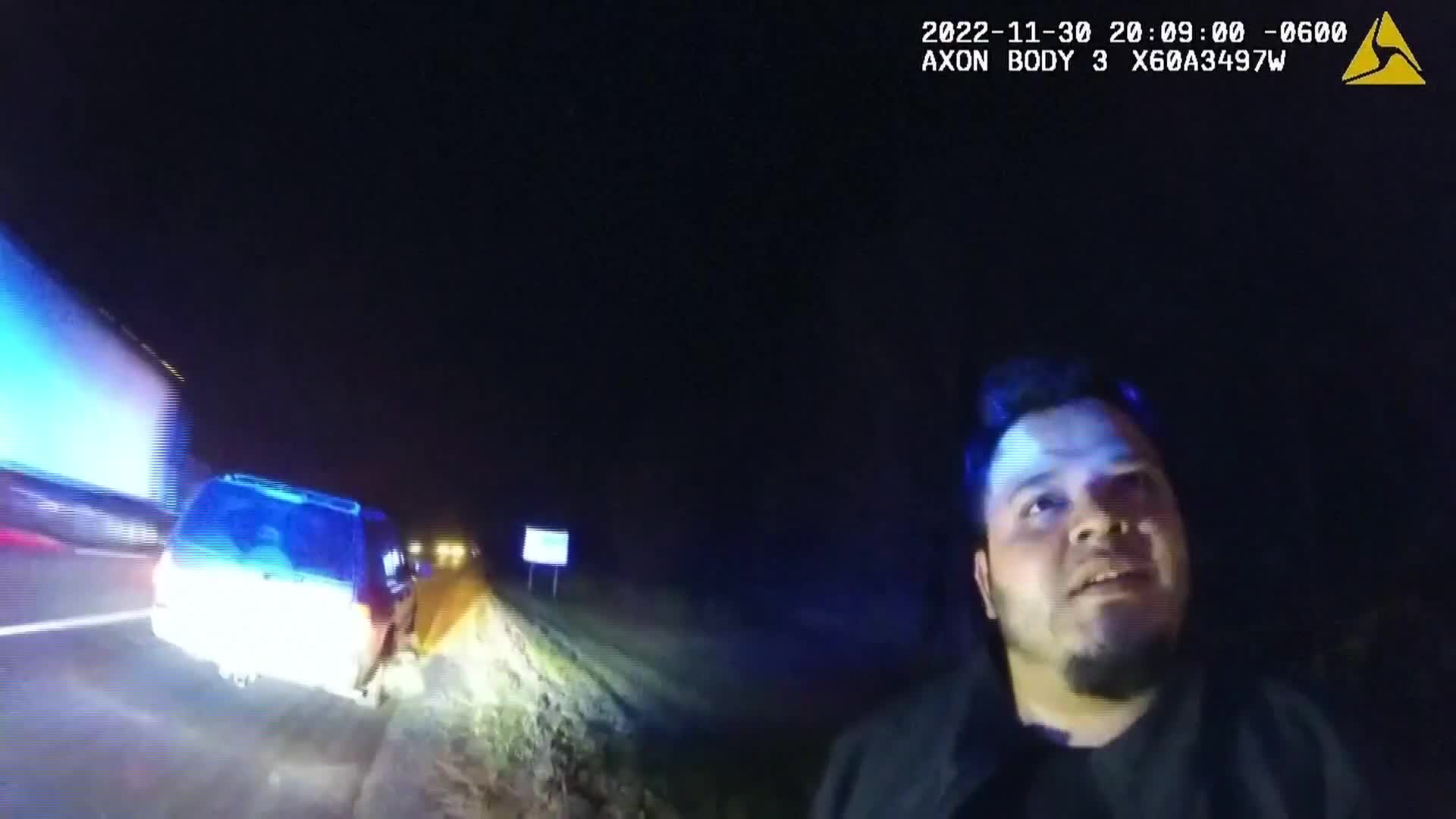 Body camera of a Tennessee Highway Patrol officer stopping Kilmar Abrego Garcia in 2022.