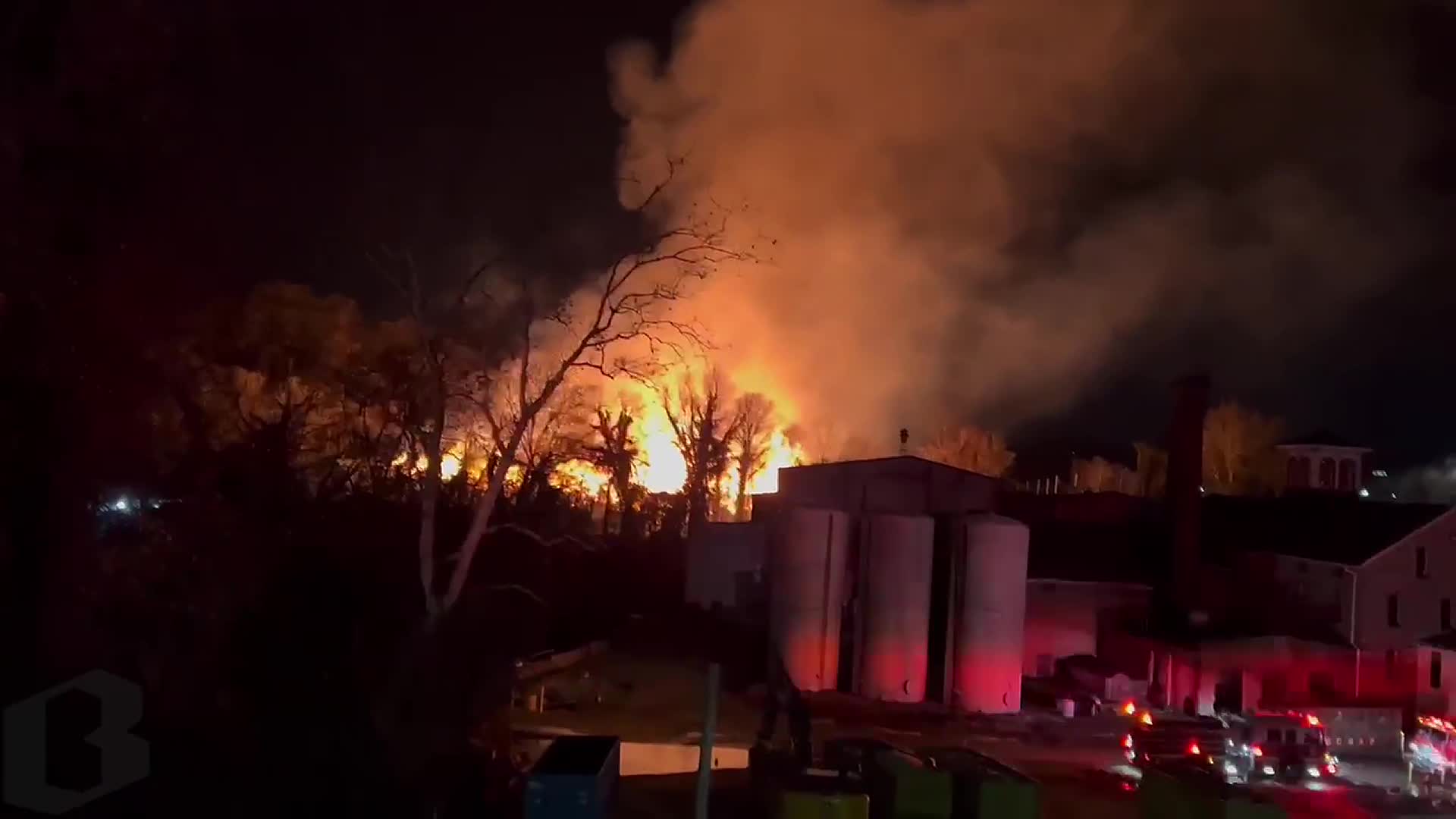 A large fire at Camp Small can be seen from I83 on Thursday, December 5, 2024.